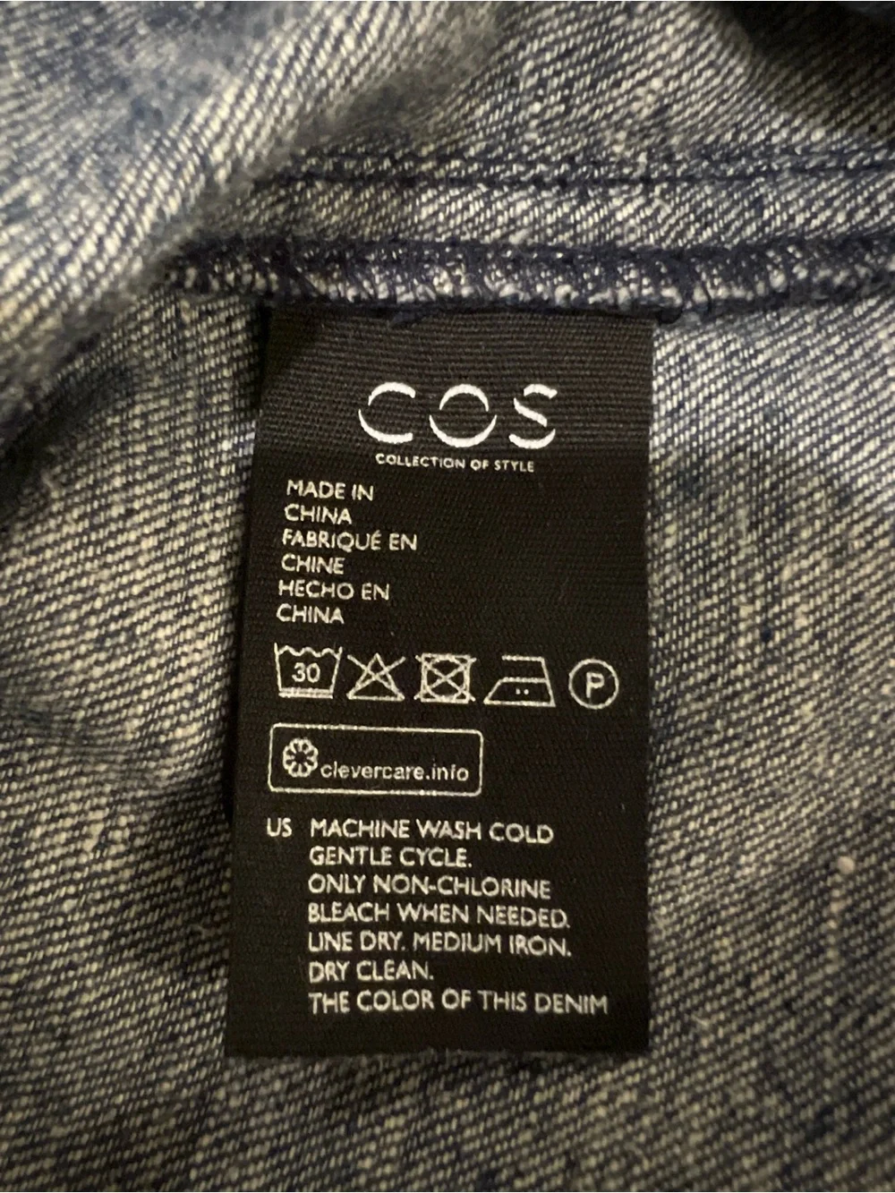 COS Blue Hemp Denim Organic Cotton Shift Dress Cuffed Sleeves Back Zipper- 4 - Picture 7 of 8